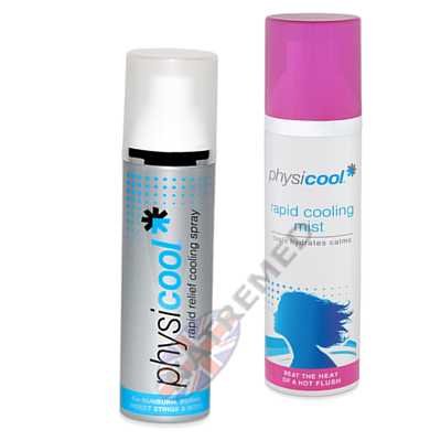 Physicool Cooling Mist and Spray Rapidly reduces skin temperature, instantly cooling, stopping irritation and itching.