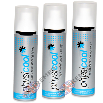 Physicool Cooling Spray Rapidly reduces skin temperature, instantly cooling, stopping irritation and itching.