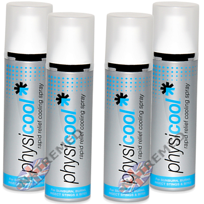 Physicool Cooling Spray Rapidly reduces skin temperature, instantly cooling, stopping irritation and itching.