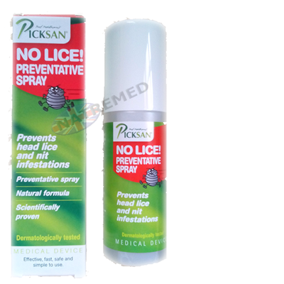 Picksan No Lice is a preventive lice spray, developed specifically to avoid infestation by head lice and nits,